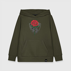 Толстовка детская хлопковая Skull&Rose, цвет: хаки