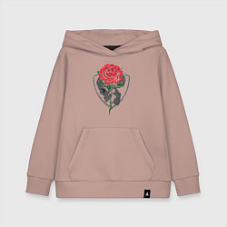 Толстовка детская хлопковая Skull&Rose, цвет: пыльно-розовый