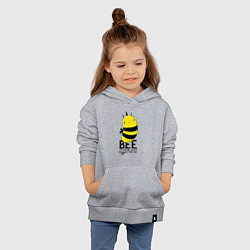 Толстовка детская хлопковая Be Different - Прикол с пчелой, цвет: меланж — фото 2