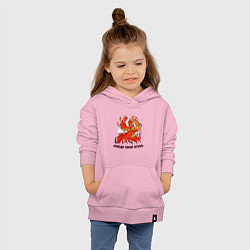 Толстовка детская хлопковая Птица Феникс Найди свой огонь, цвет: светло-розовый — фото 2