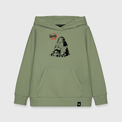 Толстовка детская хлопковая Танджиро Зеницу Иноске Незуко, цвет: авокадо