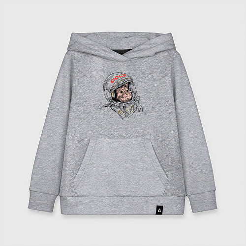 Детская толстовка-худи СССР Кот космонавт / Меланж – фото 1