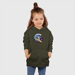 Толстовка детская хлопковая Космонавт Серфингист, цвет: хаки — фото 2