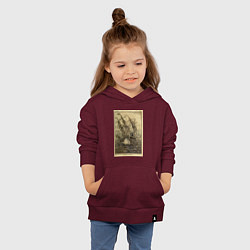 Толстовка детская хлопковая Кракен, цвет: меланж-бордовый — фото 2