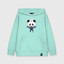 Толстовка детская хлопковая Captain Panda, цвет: мятный