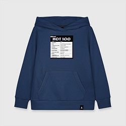 Толстовка детская хлопковая BTS DYNAMITE BILLBOARD HOT-100, цвет: тёмно-синий