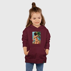 Толстовка детская хлопковая Мёртвый остров, цвет: меланж-бордовый — фото 2