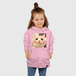 Толстовка детская хлопковая Мем про котов, цвет: светло-розовый — фото 2