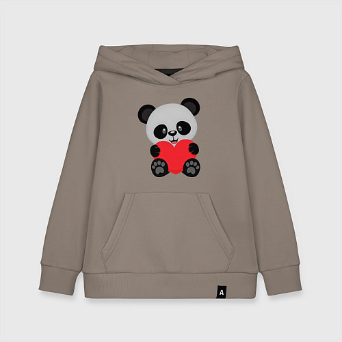 Детская толстовка-худи Love Панда / Утренний латте – фото 1