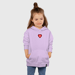 Толстовка детская хлопковая Пиксельное Сердце, цвет: лаванда — фото 2