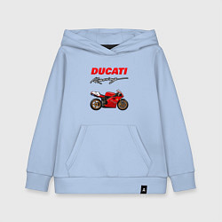 Толстовка детская хлопковая DUCATI ДУКАТИ MOTOSPORT, цвет: мягкое небо