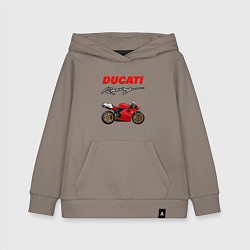 Толстовка детская хлопковая DUCATI ДУКАТИ MOTOSPORT, цвет: утренний латте