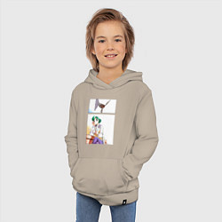 Толстовка детская хлопковая Дневник поездки в Иокогаму, цвет: миндальный — фото 2