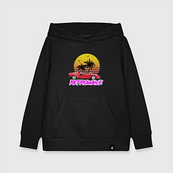 Толстовка детская хлопковая Retrowave style 2, цвет: черный