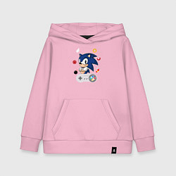 Толстовка детская хлопковая Соник с джостиком, цвет: светло-розовый