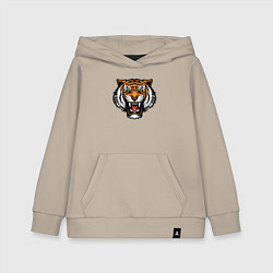 Толстовка детская хлопковая Angry Tiger, цвет: миндальный