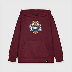 Толстовка детская хлопковая Tiger Basketball, цвет: меланж-бордовый