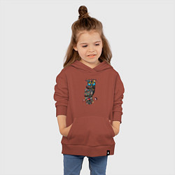 Толстовка детская хлопковая Сова на ветке, цвет: кирпичный — фото 2