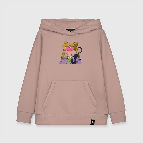 Детская толстовка-худи Сейлор Мун влюбилась / Пыльно-розовый – фото 1