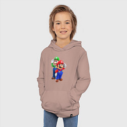 Толстовка детская хлопковая Mario Bros, цвет: пыльно-розовый — фото 2