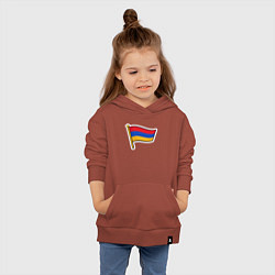Толстовка детская хлопковая Флаг Армении, цвет: кирпичный — фото 2