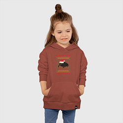 Толстовка детская хлопковая Рождественский свитер Жаба, цвет: кирпичный — фото 2