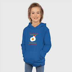 Толстовка детская хлопковая Рождественский свитер Кот-яичница, цвет: синий — фото 2
