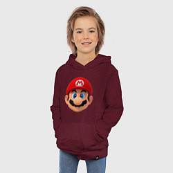 Толстовка детская хлопковая MarioHead, цвет: меланж-бордовый — фото 2