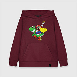 Толстовка детская хлопковая Yoshi&Mario, цвет: меланж-бордовый
