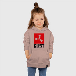 Толстовка детская хлопковая Rust, цвет: пыльно-розовый — фото 2