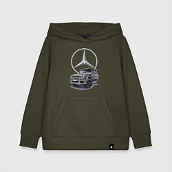 Толстовка детская хлопковая Mercedes Gelendwagen G63 AMG G-class G400d, цвет: хаки