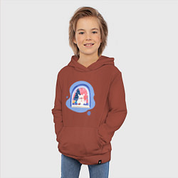 Толстовка детская хлопковая Новый год Медвежонок и елка, цвет: кирпичный — фото 2