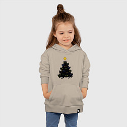 Толстовка детская хлопковая НовоКОТняя елка, цвет: миндальный — фото 2