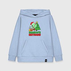 Толстовка детская хлопковая Christmas Zombie, цвет: мягкое небо