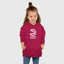 Толстовка детская хлопковая Атланта Хокс, Atlanta Hawks, цвет: маджента — фото 2