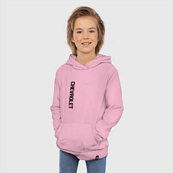 Толстовка детская хлопковая Шевроле Логотип, цвет: светло-розовый — фото 2