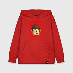 Толстовка детская хлопковая ROBLOX RED LOGO LEGO FACE, цвет: красный