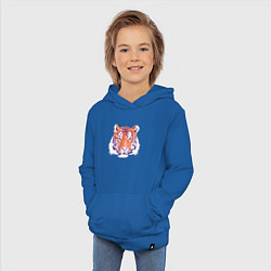 Толстовка детская хлопковая Тигра оранжевый, цвет: синий — фото 2