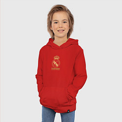 Толстовка детская хлопковая Real Madrid gold logo, цвет: красный — фото 2