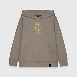 Толстовка детская хлопковая Real Madrid gold logo, цвет: утренний латте