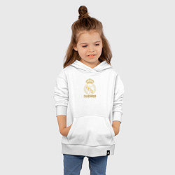 Толстовка детская хлопковая Real Madrid gold logo, цвет: белый — фото 2