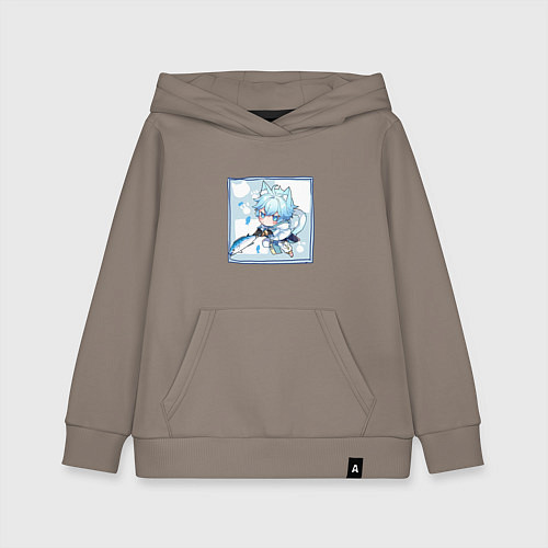 Детская толстовка-худи Котик Чун Юй в деле / Утренний латте – фото 1