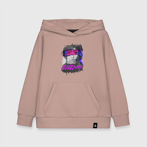 Детская толстовка-худи Everywere My Enemy / Пыльно-розовый – фото 1