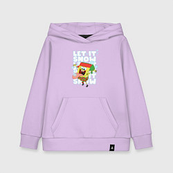 Толстовка детская хлопковая LET IT SNOW ГУБКА БОБ, цвет: лаванда