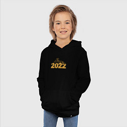 Толстовка детская хлопковая Gold - Новогодний Тигр 2022, цвет: черный — фото 2