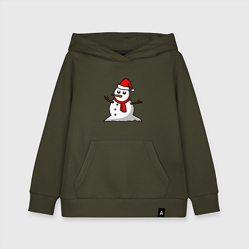 Детская толстовка-худи Двухсторонний снеговик / Хаки – фото 1