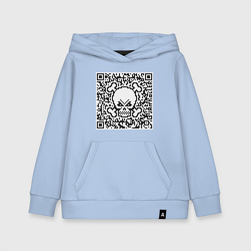 Детская толстовка-худи QR Skull / Мягкое небо – фото 1