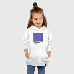 Толстовка детская хлопковая Цвет Pantone 2022 года - Very Peri, цвет: белый — фото 2