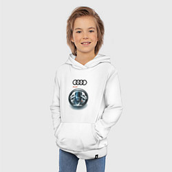 Толстовка детская хлопковая Audi - car steering wheel, цвет: белый — фото 2