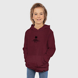 Толстовка детская хлопковая Stray: Black Logo, цвет: меланж-бордовый — фото 2